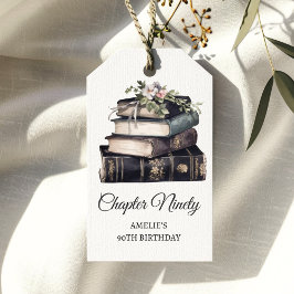Etiqueta Para Presente Capítulo 90 Vintage Book 90 Aniversário Favor