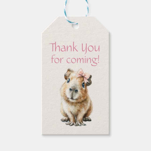 Etiqueta Para Presente Capybara Birthday Thank You (Frente)