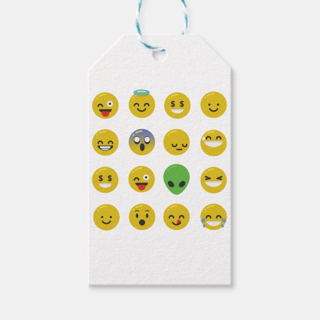 Etiqueta Para Presente Cara feliz Emoji (Frente)