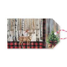 Cardeal de Natal e Etiqueta de presente de veado