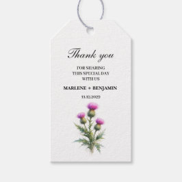 Etiqueta Para Presente Cardo Escocês Floral Aquarela Flores Casamento