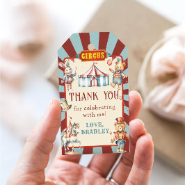 Etiqueta Para Presente Carnaval de Animais do Circo Retroativo Aniversári