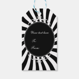 Etiqueta Para Presente Carnaval de Strike Whimsical Black & White