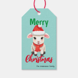 Etiqueta Para Presente Carneiros bonitos de Natal Ram Papais noeis Scarf 