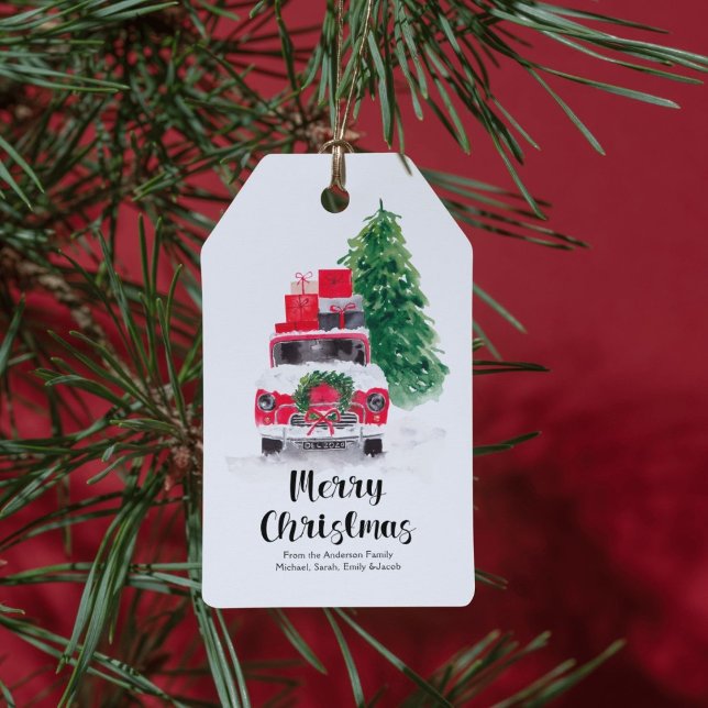 Etiqueta Para Presente Carro Feliz de Natal e Etiqueta de presente de Nat (Criador carregado)