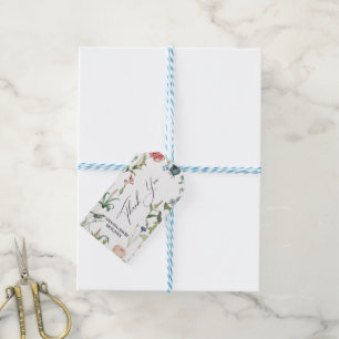 Etiqueta Para Presente Carta de agradecimento do quadro de flores silvest