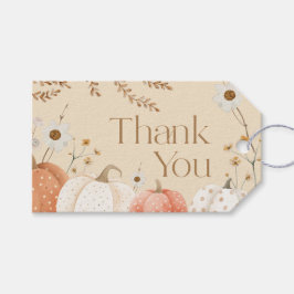 Etiqueta Para Presente Cartão de agradecimento de outono abóbora Boho