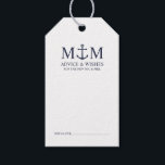 Etiqueta Para Presente Cartão de Aviso de Casamento de Âncora Azul Marinh<br><div class="desc">Adicione um toque de na moda ao seu casamento náutico com este clássico aviso de casamento e cartão de desejos de âncora azul marinho. Projetado com uma ilustração de âncora azul marinho, ele apresenta noiva personalizada e monograma de noiva, texto personalizado em uma fonte azul marinho em um fundo branco....</div>