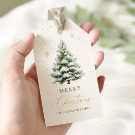 Etiqueta Para Presente Cartão de Natal de Árvore de Pinheiro Minimalista