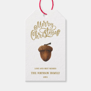 Etiqueta Para Presente Cartão de Natal Eucalyptus Acorns