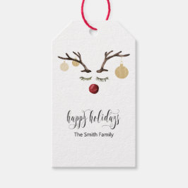 Etiqueta Para Presente Cartão de Presente Feliz para Feriados com Rosto d