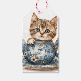 Etiqueta Para Presente Cartão de Saudação Cat