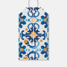 Cartão de Saudação Padrão Azul e Castanho