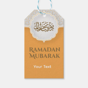 Etiqueta Para Presente Cartão Eid Mubarak com Masjid