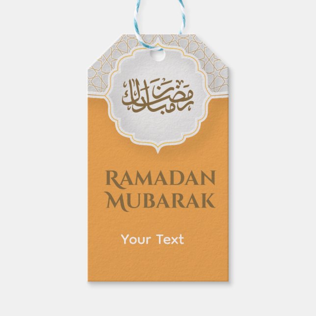 Etiqueta Para Presente Cartão Eid Mubarak com Masjid (Frente)