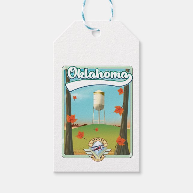 Etiqueta Para Presente Cartaz de viagem Oklahoma (Frente)