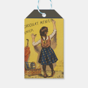 Etiqueta Para Presente Cartaz Francês Vintage Chocolat Menier Arte Bouiss