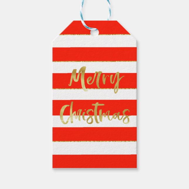 Etiqueta Para Presente Cartões de natal de Natal - Vermelho Pessoal (Frente)