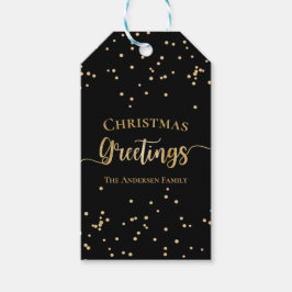 Etiqueta Para Presente Cartões de natal Dourados Elegantes