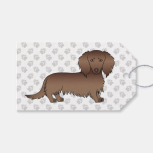 Etiqueta Para Presente Cartografia de Cabelo Longo e Chocolate Cão e Pata