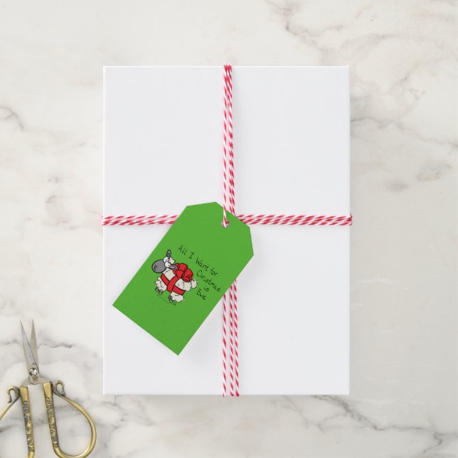 Etiqueta Para Presente Cartoon para Crianças de Ovelha de Natal (Com cordão)