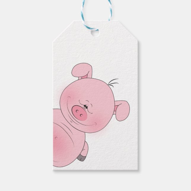 Etiqueta Para Presente Cartoon Rosa Rosa Cheio (Frente)