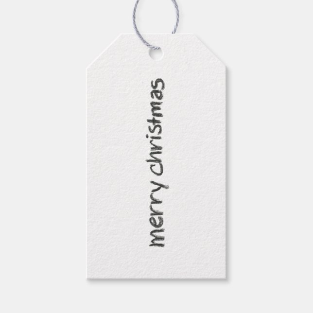 Etiqueta Para Presente Carvões de caneta Feliz de Natal (Frente)