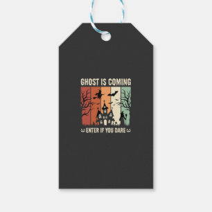Etiqueta Para Presente Casa Assombrada do Fantasma do Halloween Está Cheg