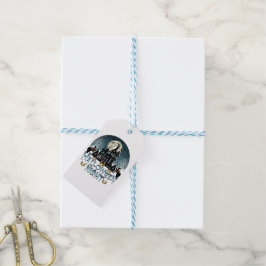 Etiqueta Para Presente Casa Assombrada, Noite Assustadora do Halloween