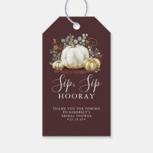 Etiqueta Para Presente Casa Branca de Pumpkin Fall Sip Hooray