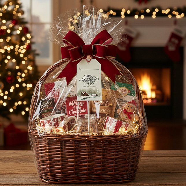 Etiqueta Para Presente Casa de inverno Natal personalizado (Criador carregado)