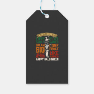 Etiqueta Para Presente Casa Feliz Halloween Monstros Teias de Aranha