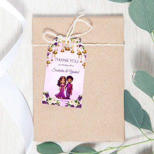 Etiqueta Para Presente Casal de noiva roxa Mehndi