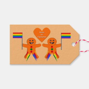 Etiqueta Para Presente Casal de Pão de Natal para Homens gay