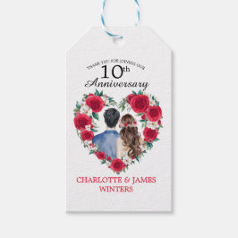 Etiqueta Para Presente Casal Rosa d'água 10º Aniversário de Casamento