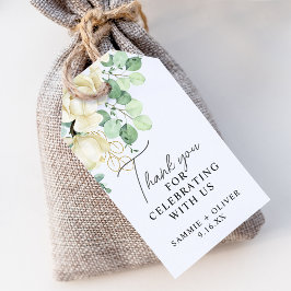 Etiqueta Para Presente Casamento Agradecido Magnólia Eucalipto Elegante