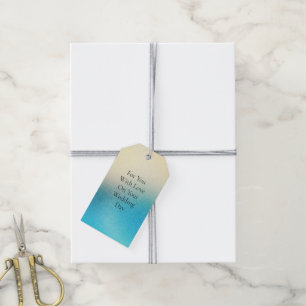 Etiqueta Para Presente Casamento Azul Água Turquesa Chic Branco