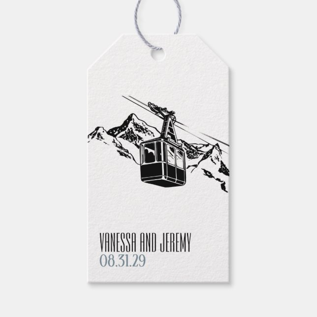 Etiqueta Para Presente Casamento Azul Dusty Love (Frente)