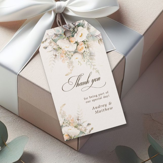 Etiqueta Para Presente Casamento Boho Floral Obrigado  (Criador carregado)