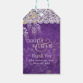Etiqueta Para Presente Casamento bonito Roxo Roxo WISTERIA Lace