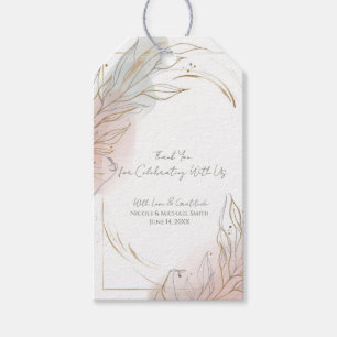 Etiqueta Para Presente Casamento Botânico de Sabugueiro Dourado & Rosa Cl