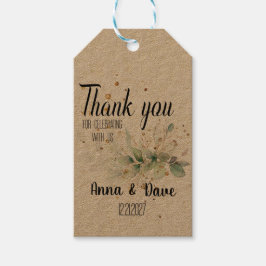 Etiqueta Para Presente Casamento Botânico Personalizado Obrigado