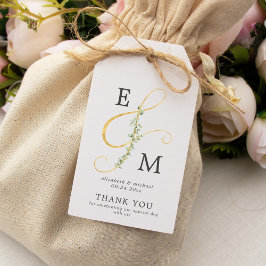 Etiqueta Para Presente Casamento Botânico Simples Ampersand Monograma