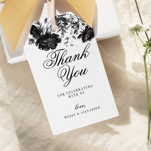 Etiqueta Para Presente Casamento Branco Gótico Clássico Obrigado