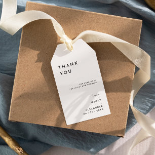 Etiqueta Para Presente Casamento Branco Moderno, Obrigado