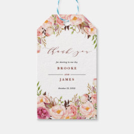 Etiqueta Para Presente Casamento Burgundy Marsala Blush Boho Obrigado Eti