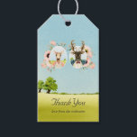 Etiqueta Para Presente Casamento caprichoso rústico de cervos na floresta<br><div class="desc">Medalhão de casal de cervos caprichosos e etiquetas de presente de casamento floral boho rosa desbotado.</div>