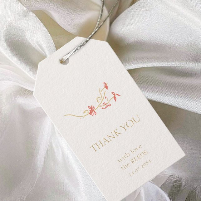 Etiqueta Para Presente Casamento Chic Wildflower Obrigado (Criador carregado)