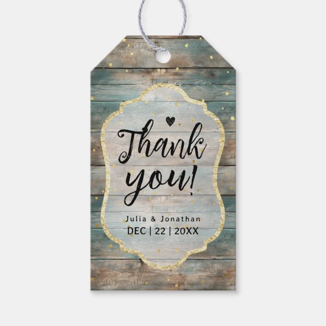 Etiqueta Para Presente Casamento chique Pastel Wood (Frente)