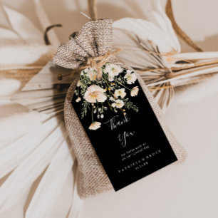 Etiqueta Para Presente Casamento Clássico de Blush de Flores Selvagem - O